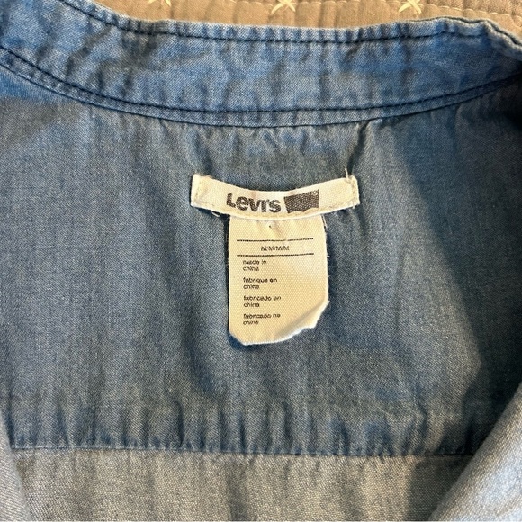 Levi's Vintage Y2K Women’s Ruffle Denim Blouse Cotton Size M $89 - Picture 5 of 6